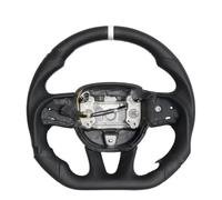 Accessoires volant voiture Compatible Avec Dodge Pour Challenger 2015 2016 2017 2018 2019 2020 Accessoires Volant Chauffant En PU Perforé Voiture(White line)