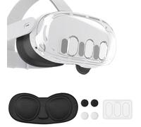Accessoires VR pour Meta Quest 3, Anti-Rayures Coque de Protection Coque Protecteur d'Objectif en Verre Trempé Capuchons de Joystick Ensemble Compatible avec Oculus Quest 3