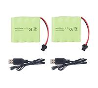 Accessories 2PCS AA 4.8V 800mAh Rechargeable Prise SM2P de Batterie de Voiture Jouet RC RC Camion Cascadeur Voiture Pelle Jouet Voiture Batterie 2PCS câble de Charge USB