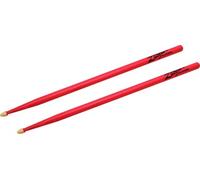 Zildjian Baguettes de batterie 5A Hickory – Pointe en bois en forme de gland – Néon rose