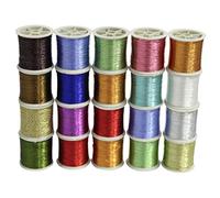 Accessories Attic® Lot de 20 fils à paillettes 1 mm pour broderie, couture, loisirs créatifs
