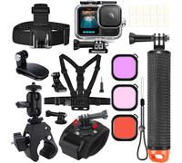 Accessories Kit for Gopro Hero 13 12 11 10 9, Waterproof Case Floating Handle Chest Strap Head Strap Wrist Strap Super Clamp Handlebar Mount Diving Filters Inserts Anti-Fog