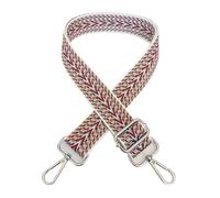 Accessories Single Shoulder Oblique Span Strap Adjustable Wide Colored Canvas Contrasting(White Brown Silver)