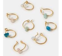 Accessorize Accessorize 14ct Gold-Plated Semi-Precious Hoop Earrings 4 Pack