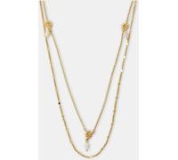 Accessorize Accessorize 14ct Gold-Plated Sun Pearl Layered Necklace