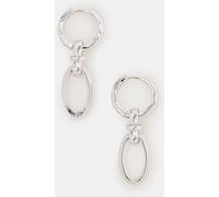 Accessorize Accessorize 925 Sterling Silver Knot Link Drop Hoop Earrings