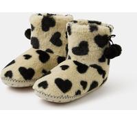 Accessorize Accessorize Black Fluffy Heart Print Slipper Boots
