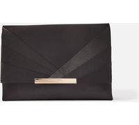 Accessorize Accessorize Black Satin Fold Over Clutch Bag