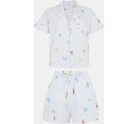 Accessorize Accessorize Blue Embroidered Stripe Short Pyjamas Set