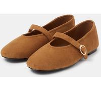 Accessorize Accessorize Brown Faux Suede Mary Jane Ballet Flats Brown EU 41 (UK 8)