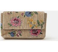 Accessorize Accessorize Cream Floral Bead Embellished Clutch Bag