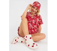 Accessorize Accessorize Cream Heart Print Slipper Boots