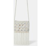Accessorize Accessorize Cream Mirror Fringe Cross-Body Bag
