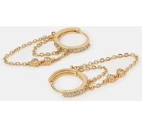 Accessorize Accessorize Gold 14ct Gold-Plated Chain Hoop Earrings