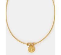 Accessorize Accessorize Gold 14ct Gold-Plated Molten Coin Collar Necklace