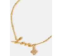 Accessorize Accessorize Gold Tone 14ct Gold-Plated Love Charm Bracelet