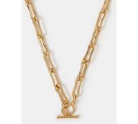 Accessorize Accessorize Gold Tone Molten Link T-Bar Necklace