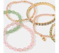 Accessorize Accessorize Green Mix Bead Stretch Bracelets 20 Pack