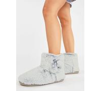 Accessorize Accessorize Grey Super Soft Pom Pom Slipper Boots