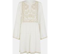 Accessorize Accessorize Natural Embroidered Flute-Sleeve Mini Dress Natural Medium