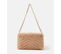 Accessorize Accessorize Natural Faux Fur Chain Strap Shoulder Bag