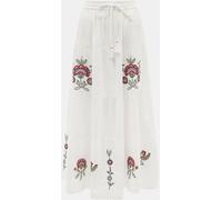 Accessorize Accessorize Natural Floral Embroidered Tiered Maxi Skirt Natural S (EU 36-38)