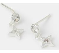 Accessorize Accessorize Silver Tone Sterling Silver Diamanté Star Drop Stud Earrings