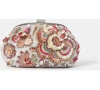 Accessorize Accessorize White Floral Sequin Clutch Bag