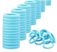 Accessorize Kingdom Lot de 1 élastiques en coton texturé doux sans couture pour cheveux épais et fins (couleur bleu ciel, 30 pièces