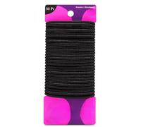 Accessorize Kingdom Lot de 50 élastiques à cheveux en coton texturé pour queue de cheval, élastiques doux sans couture pour cheveux épais et fins (noir fin, lot de 50)