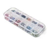 Accessotech 3000 Mélange Couleurs Paillettes Nail Art Pierres Précieuses Strass Rond Strass Déco Décoration