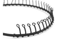 Accessotech Bandeau Serre-tête Hommes Métal Football avec des Dents Noir Bandeau Sport Football