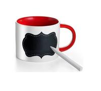 Accessotech Grande tasse personnalisable pour boissons chaudes, tableau blanc avec message