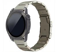 Accezz Accezz Bracelet en acier Titane mat Connexion Garmin 22 mm Titanium Argent