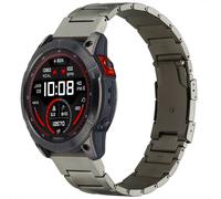Accezz Bracelet en acier Titane mat - Connexion Garmin 26 mm - Titanium