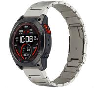 Accezz Bracelet en acier Titane mat pour Garmin Quickfit 26mm - Argent