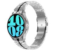 Accezz Accezz Bracelet Steel Samsung Galaxy Watch 4 / 5 / 6 / 7 / FE (20 mm) Argent et Noir Argent
