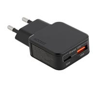 Accezz Chargeur GaN Ultra Slim - USB-C + USB-A - 30 W - Noir