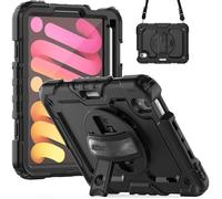 Coque rigide,Coque pour iPad Mini 6 (2021) Accezz Rugged Backcover Shoulder Strap Noir G