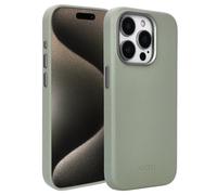 Accezz Coque arrière en cuir avec MagSafe pour Apple iPhone 15 Pro - Light Grey