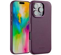 Accezz Coque arrière en cuir avec MagSafe pour Apple iPhone 16 Pro - Heath Purple