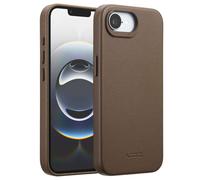 Accezz Coque arrière en cuir avec MagSafe pour Apple iPhone 16e - Marron café