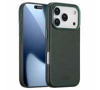 Accezz Coque arrière en cuir avec MagSafe pour Apple iPhone 17 Pro - Cedar Green