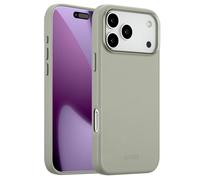 Accezz Coque arrière en cuir avec MagSafe pour Apple iPhone 17 Pro Max - Light Grey