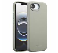 Accezz Accezz Coque arrière en cuir avec MagSafe iPhone 17e / 16e Light Grey Gris
