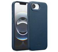 Accezz Accezz Coque arrière en cuir avec MagSafe iPhone 17e / 16e Nightfall Blue Bleu foncé