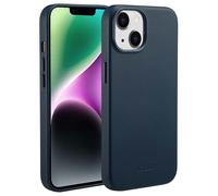 Accezz Coque arrière en cuir avec MagSafe pour Apple iPhone 14 - Nightfall Blue