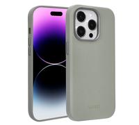 Accezz Coque arrière en cuir avec MagSafe pour Apple iPhone 14 Pro - Light Grey
