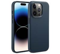 Accezz Accezz Coque arrière en cuir avec MagSafe pour iPhone 14 Pro Nightfall Blue Bleu foncé