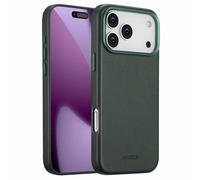 Accezz Accezz Coque arrière en cuir avec MagSafe pour iPhone 17 Pro Max Cedar Green Vert foncé
